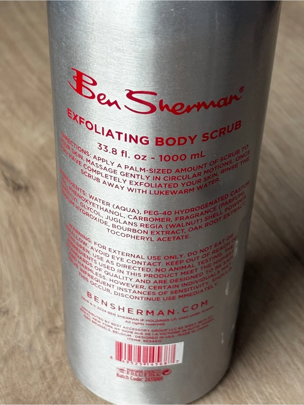 Ben Sherman Exfoliating Body Scrub Bourbon + Oak 33.8 oz NEW